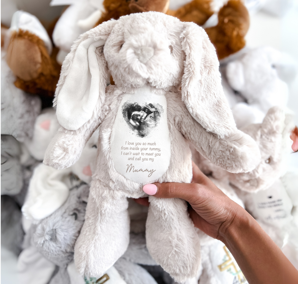 Personalised Photo Baby Scan Bunny Teddy