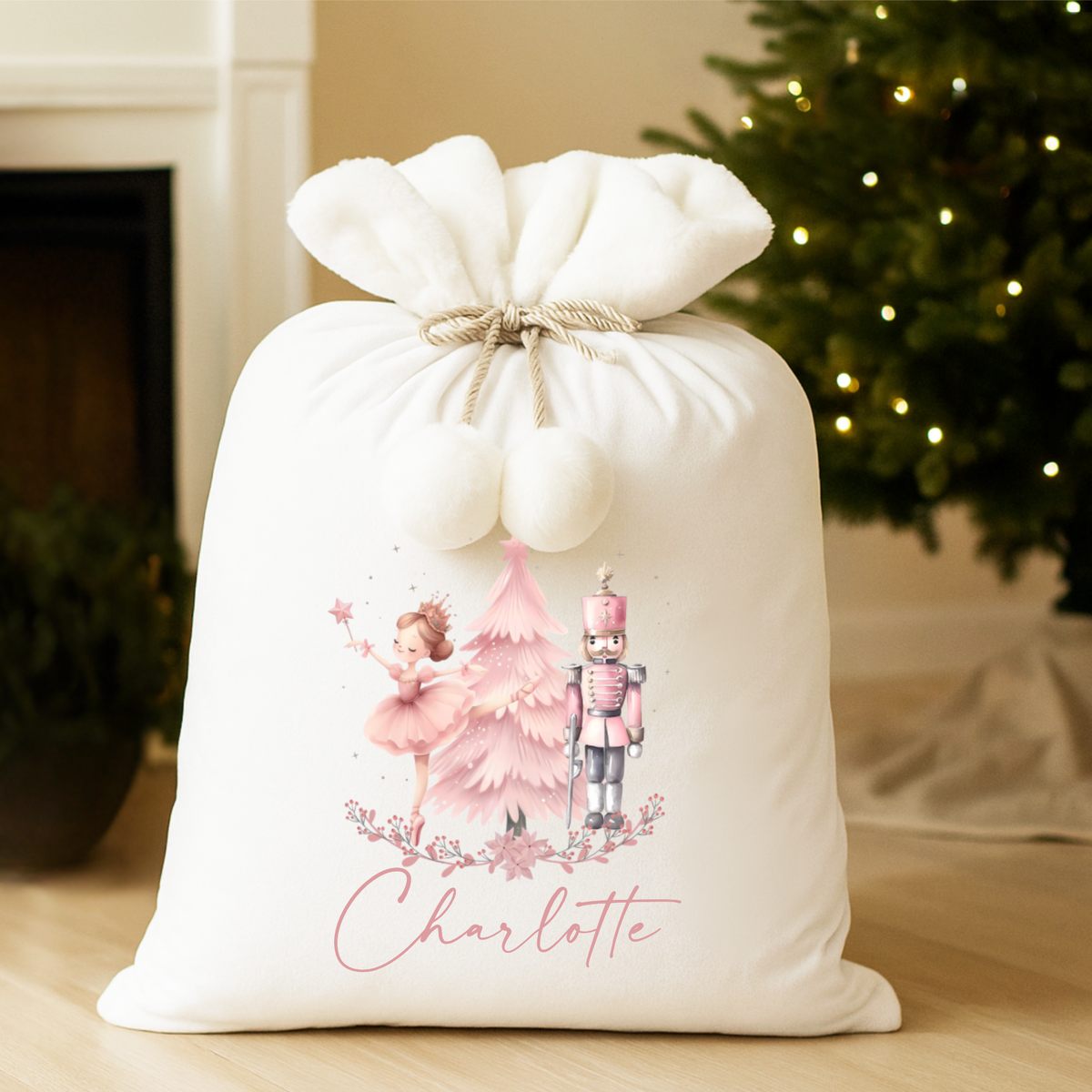 Personalised Christmas Santa Sack | Nutcracker Ballerina