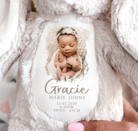Personalised New Baby Photo Bunny Teddy