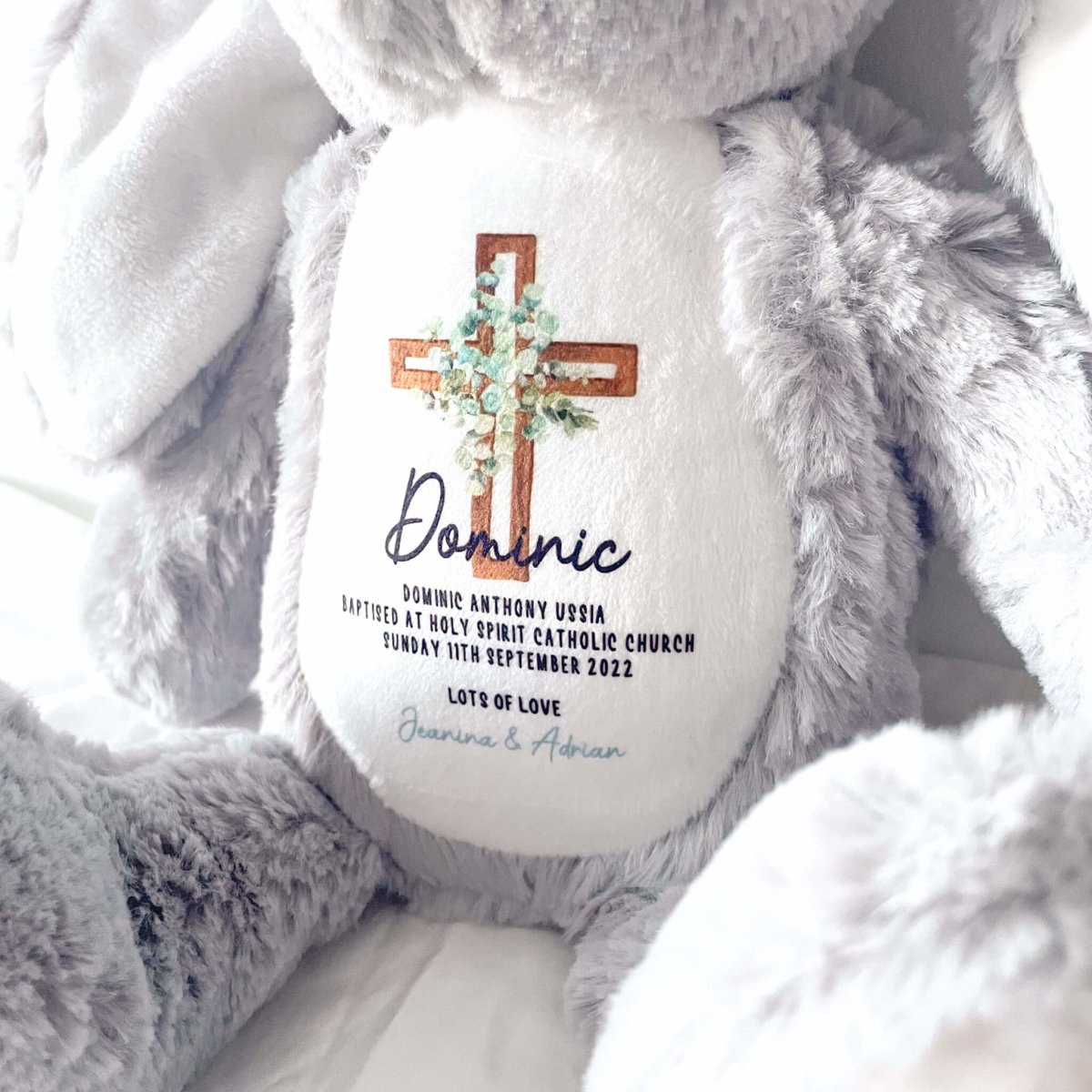 Personalised Teddy Baptism Christening Gift – Ayla Lara