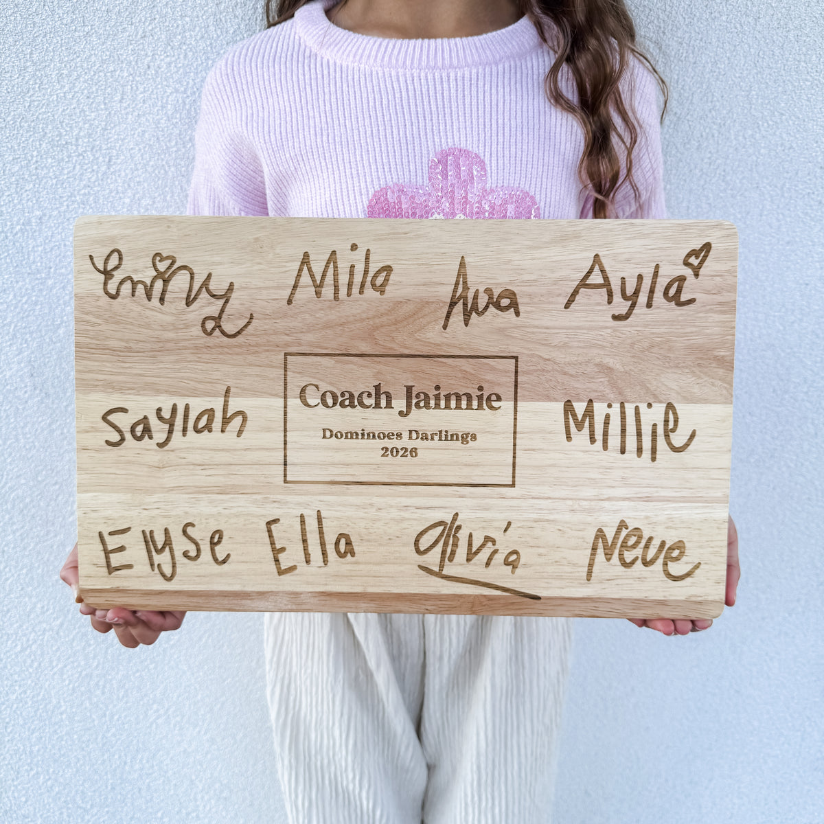 Personalised Coach Gift with Team Names Ayla & Lara