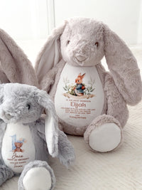 Personalised New Baby Grandbaby Bunny Teddy Ayla & Lara