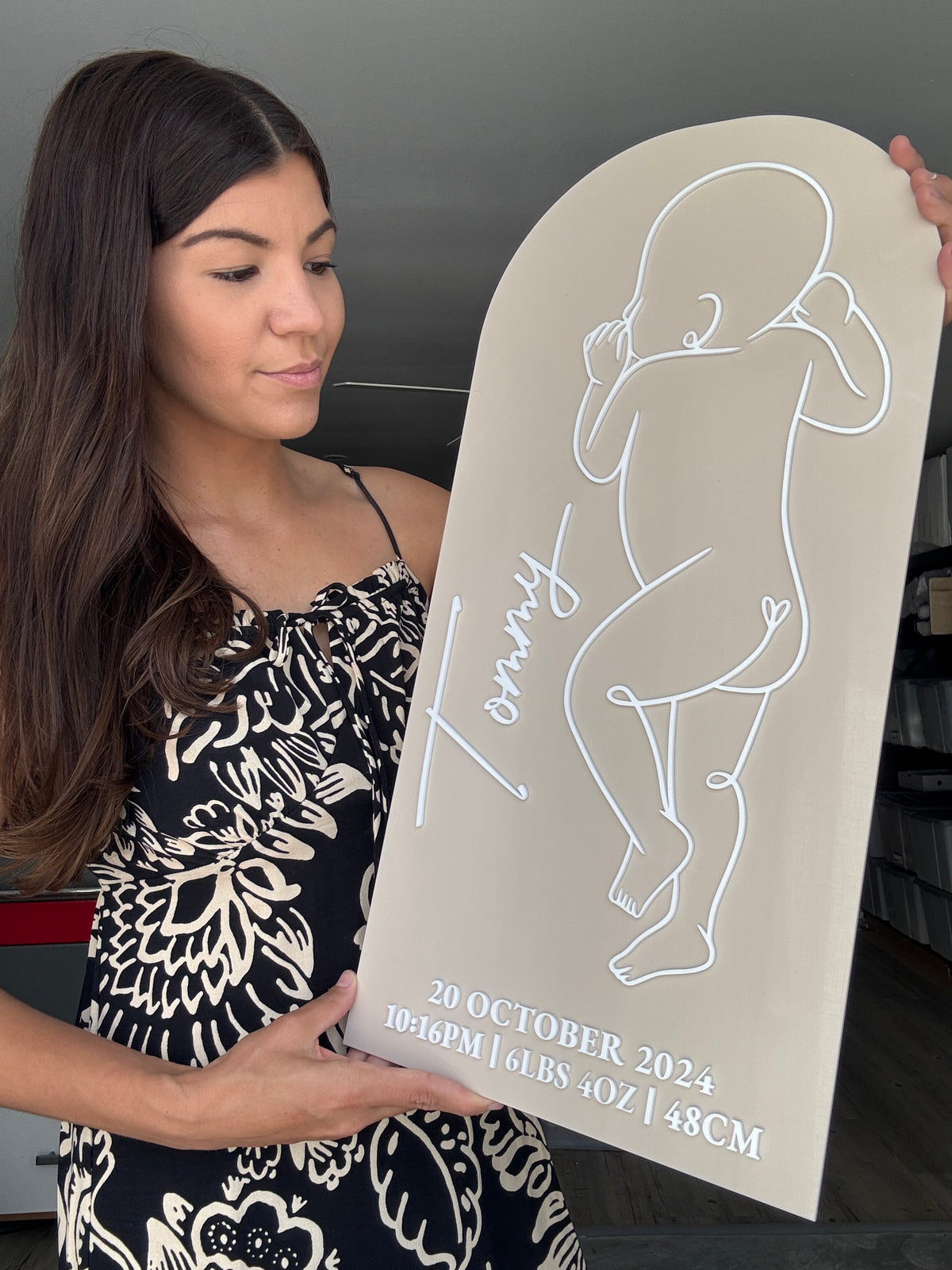 Personalised Birth Plaque in 1:1 Scale - Design #2 Ayla & Lara