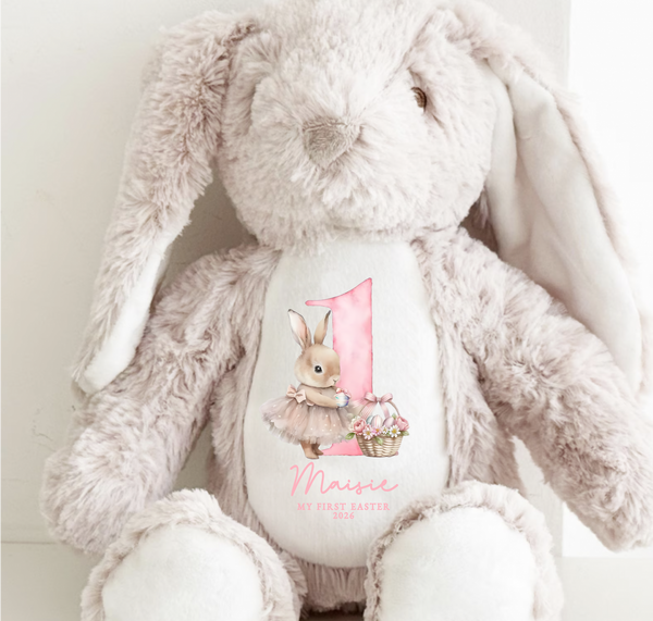 Personalised Pink First Easter Bunny