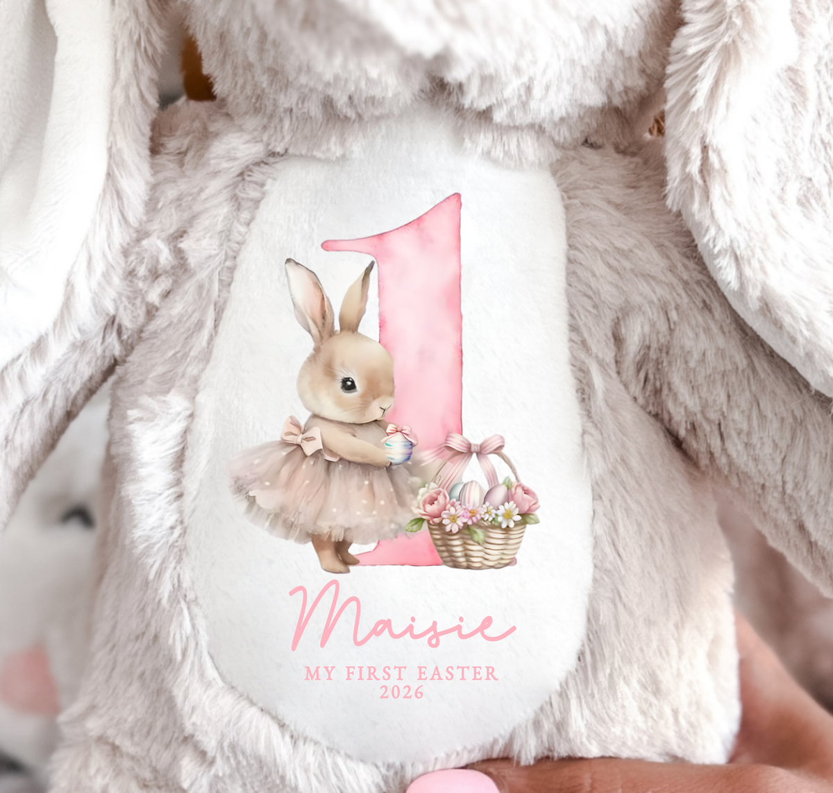 Personalised Pink First Easter Bunny