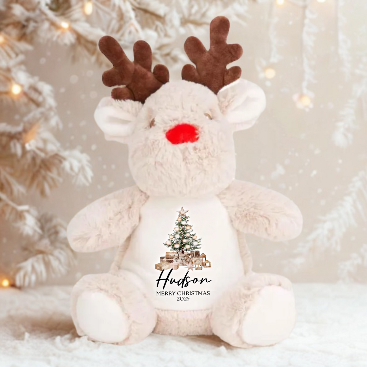 Personalised Christmas Reindeer Teddy | Christmas Tree