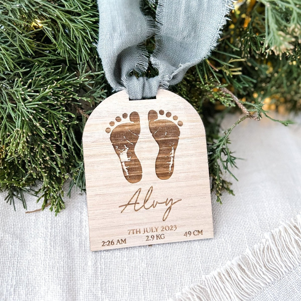 Baby Footprint Christmas Ornament - Ayla & Lara