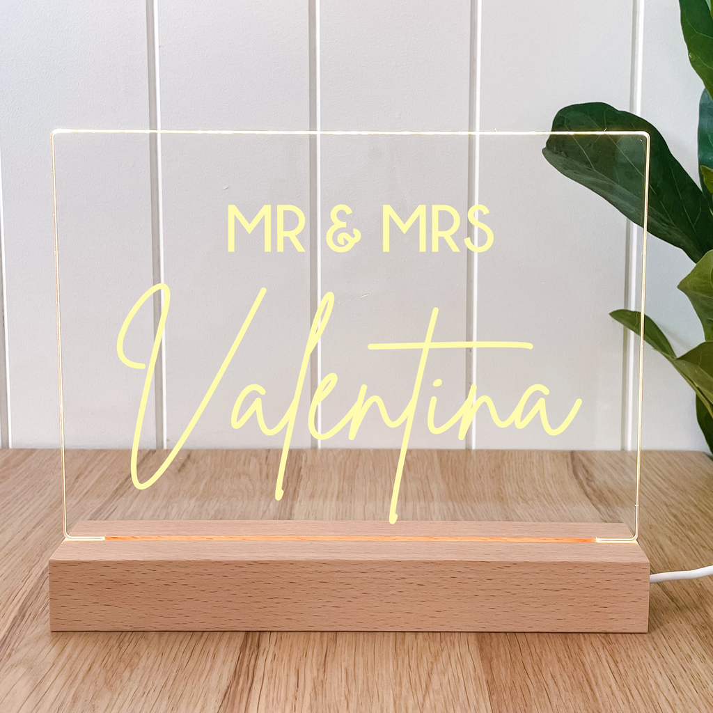 Large Personalised Wedding Light - Ayla & Lara