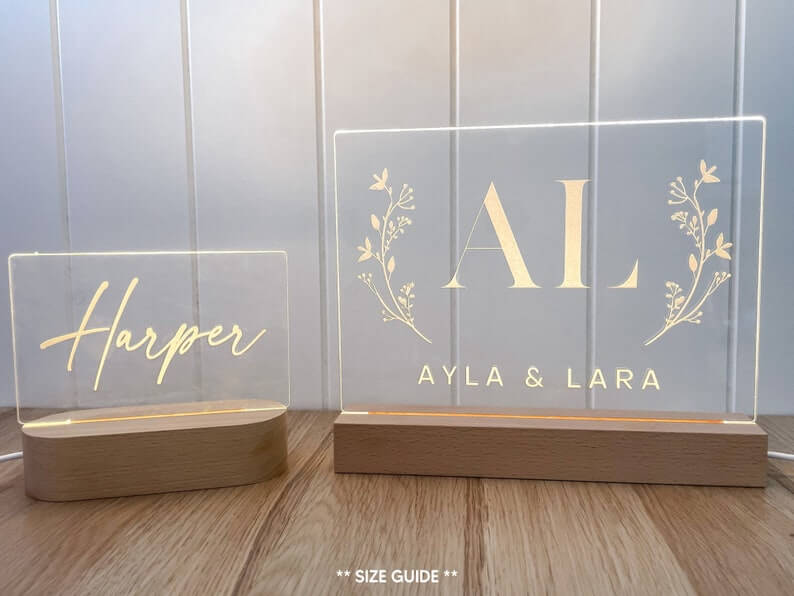 Large Personalised Wedding Light - Ayla & Lara