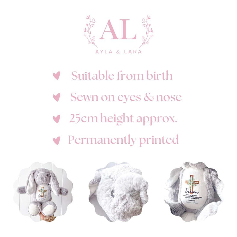 Personalised Teddy Baptism Christening Gift - Ayla & Lara