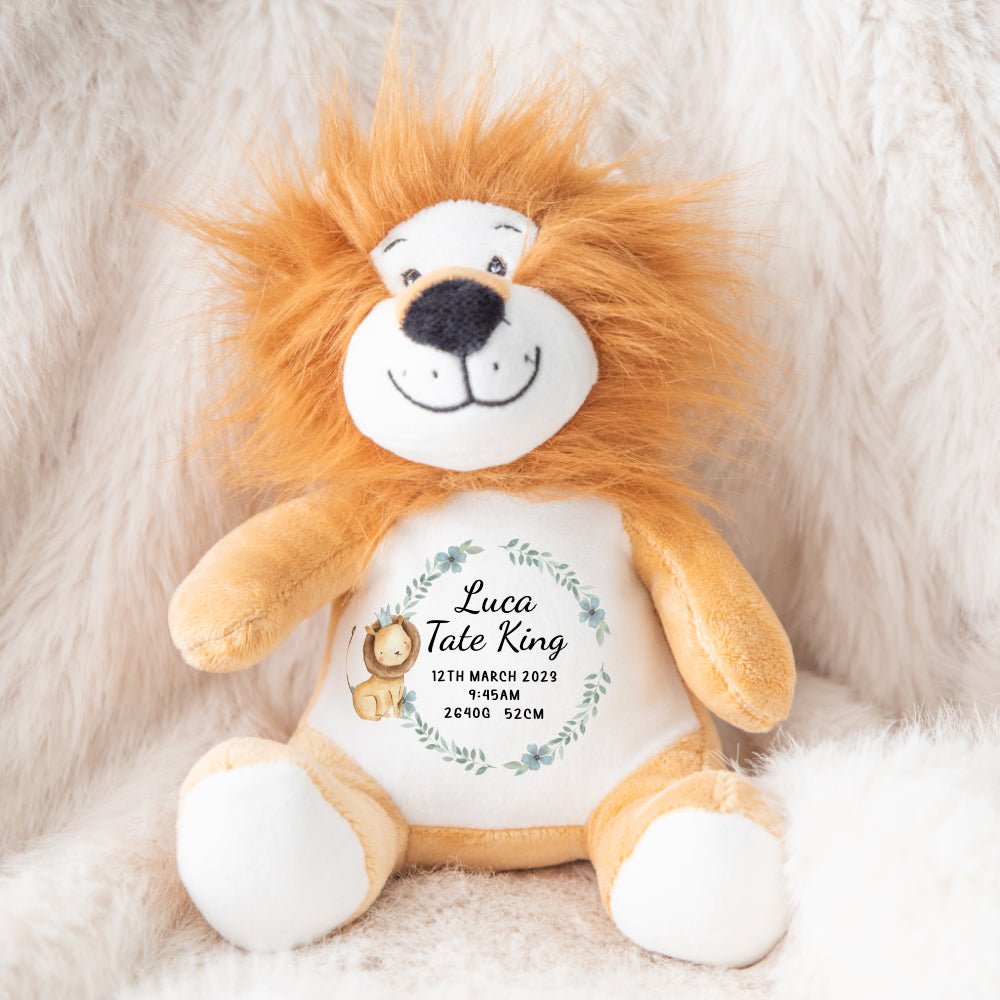 Personalised Teddy | Lion Birth Announcement - Ayla & Lara