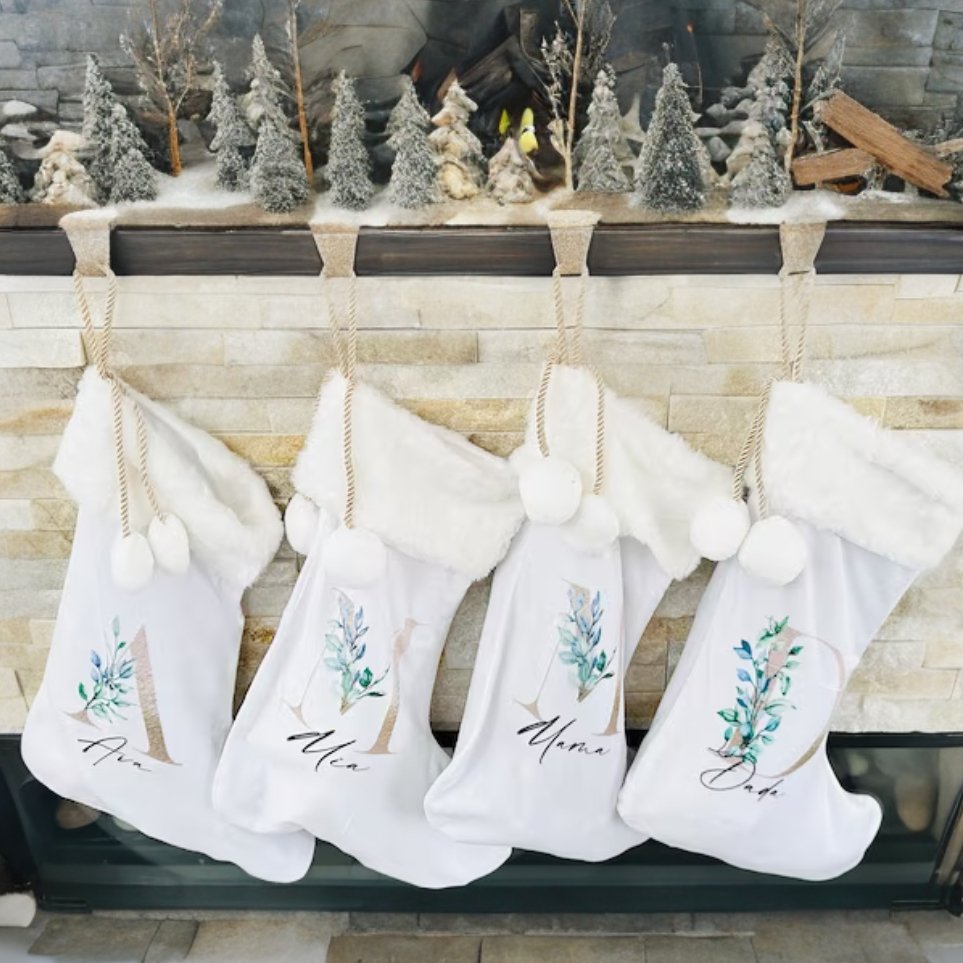 Personalised Velvet Christmas Stocking | Various Designs - Ayla & Lara
