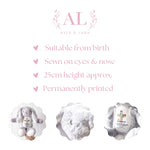 Personalised White Bunny - Floral Initial - Ayla & Lara