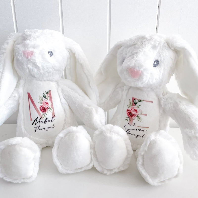 Personalised White Bunny - Flower Girl - Ayla & Lara